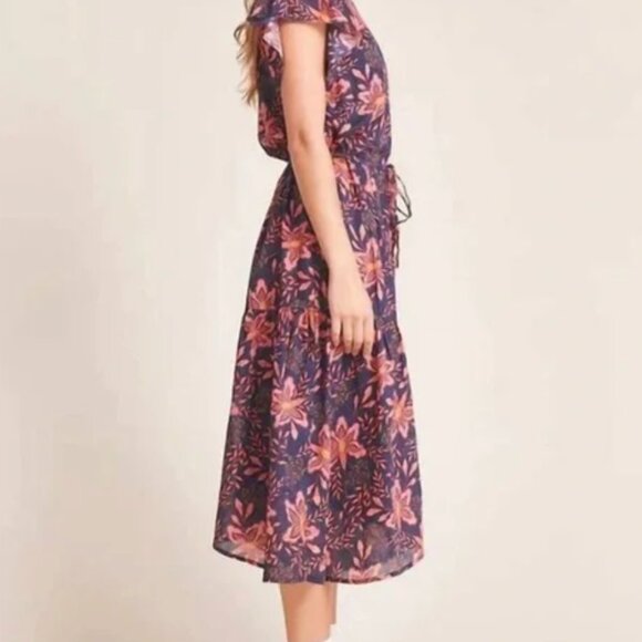 Women's - Trovata - Floral Ruffle Midi Dress - Birds of Paradis Kristi - Picture 2 of 14